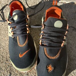 Nike Black and Orange Sneakers with Spider Accent